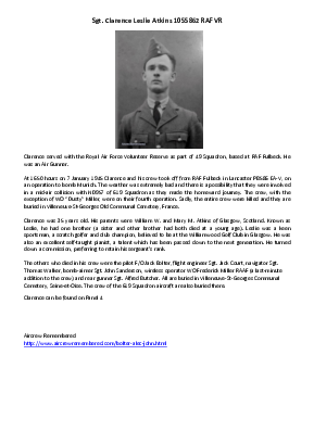 A preview of a PDF biography for Atkins, Clarence Leslie